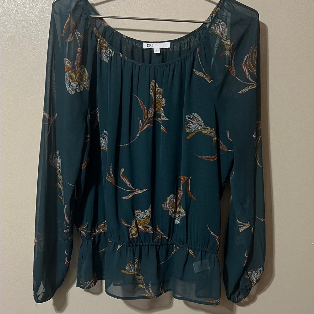 DR2 Teal Floral Blouse
